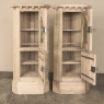 Pair Rustic Gothic Revival Oak Corner Wine Cabinets ~ Vitrines