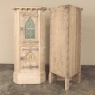 Pair Rustic Gothic Revival Oak Corner Wine Cabinets ~ Vitrines