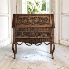 19th Century Country French Louis XVI Slant Front Secretary Desk