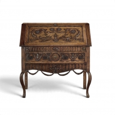 19th Century Country French Louis XVI Slant Front Secretary Desk
