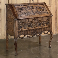 19th Century Country French Louis XVI Slant Front Secretary Desk