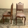 Set of 6 Antique Country French Louis XVI Dining Chairs with Leather