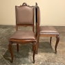 Set of 6 Antique Country French Louis XVI Dining Chairs with Leather