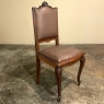 Set of 6 Antique Country French Louis XVI Dining Chairs with Leather