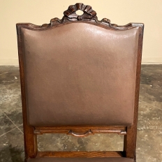 Set of 6 Antique Country French Louis XVI Dining Chairs with Leather