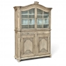 18th Century Rustic Belgian Regence Stripped Oak Bookcase Cabinet