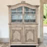18th Century Rustic Belgian Regence Stripped Oak Bookcase Cabinet