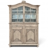 18th Century Rustic Belgian Regence Stripped Oak Bookcase Cabinet