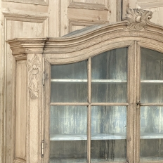 18th Century Rustic Belgian Regence Stripped Oak Bookcase Cabinet