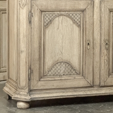 18th Century Rustic Belgian Regence Stripped Oak Bookcase Cabinet