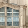 18th Century Rustic Belgian Regence Stripped Oak Bookcase Cabinet