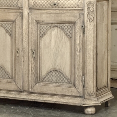 18th Century Rustic Belgian Regence Stripped Oak Bookcase Cabinet