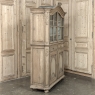 18th Century Rustic Belgian Regence Stripped Oak Bookcase Cabinet