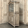 18th Century Rustic Belgian Regence Stripped Oak Bookcase Cabinet