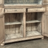 18th Century Rustic Belgian Regence Stripped Oak Bookcase Cabinet