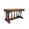 19th Century Napoleon III Walnut Partner's Desk with Faux Leather