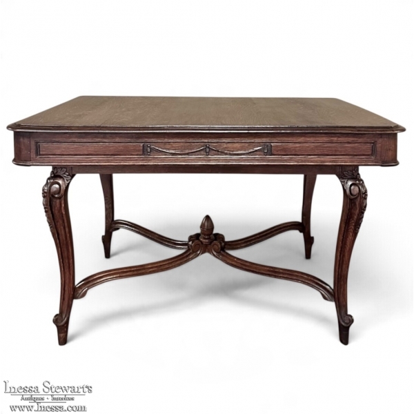 Antique Country French Louis XVI Oak Writing Desk ~ Game Table