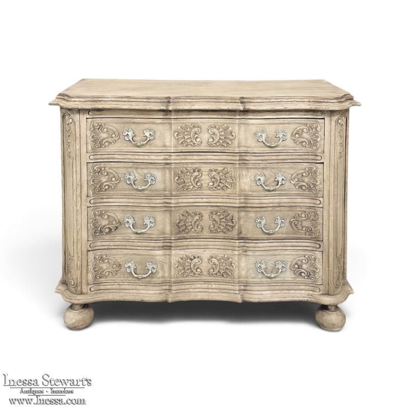 Antique French Louis XIV Commode ~ Chest of Drawers in Stripped Oak