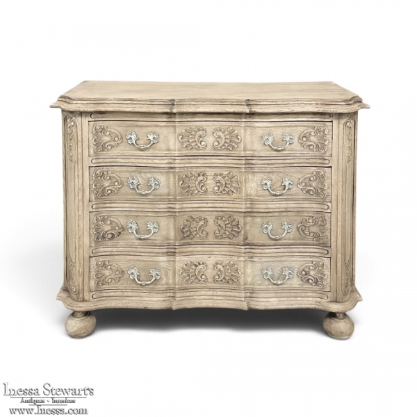 Antique French Louis XIV Commode ~ Chest of Drawers in Stripped Oak