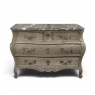 Antique Italian Mahogany Bombe Marble Top Commode