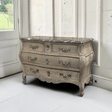 Antique Italian Mahogany Bombe Marble Top Commode