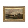 Antique Oil Painting on Canvas by Henri Dupont (1890-1961) 'Grazing Cattle'