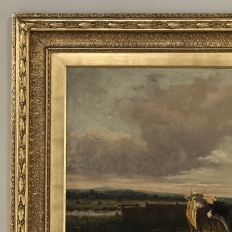 Antique Oil Painting on Canvas by Henri Dupont (1890-1961) 'Grazing Cattle'