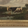 Antique Oil Painting on Canvas by Henri Dupont (1890-1961) 'Grazing Cattle'