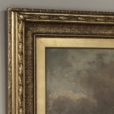 Antique Oil Painting on Canvas by Henri Dupont (1890-1961) 'Grazing Cattle'