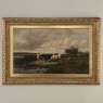 Antique Oil Painting on Canvas by Henri Dupont (1890-1961) 'Grazing Cattle'