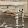 Dutch Stripped Sycamore Writing Table with 2 Drawers and Turned Legs