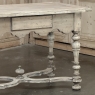 Dutch Stripped Sycamore Writing Table with 2 Drawers and Turned Legs