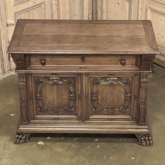 Antique French Louis XIV Renaissance Revival White Oak Buffet