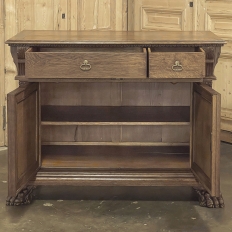 Antique French Louis XIV Renaissance Revival White Oak Buffet