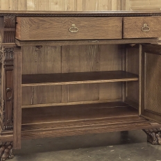 Antique French Louis XIV Renaissance Revival White Oak Buffet