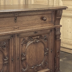 Antique French Louis XIV Renaissance Revival White Oak Buffet