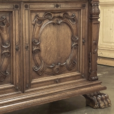 Antique French Louis XIV Renaissance Revival White Oak Buffet
