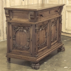 Antique French Louis XIV Renaissance Revival White Oak Buffet
