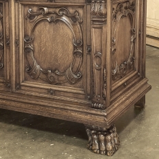 Antique French Louis XIV Renaissance Revival White Oak Buffet