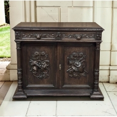 19th Century French Henri II Renaissance Revival Carved Oak Buffet
