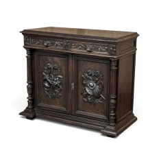 19th Century French Henri II Renaissance Revival Carved Oak Buffet