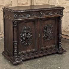 19th Century French Henri II Renaissance Revival Carved Oak Buffet