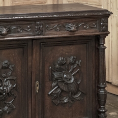 19th Century French Henri II Renaissance Revival Carved Oak Buffet
