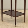 Pair of Antique French Louis XVI Mahogany End Tables with Carrara Marble Tops