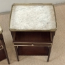 Pair of Antique French Louis XVI Mahogany End Tables with Carrara Marble Tops