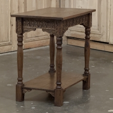 19th Century Rustic Hand Carved Oak Renaissance Revival Side Table