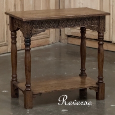 19th Century Rustic Hand Carved Oak Renaissance Revival Side Table