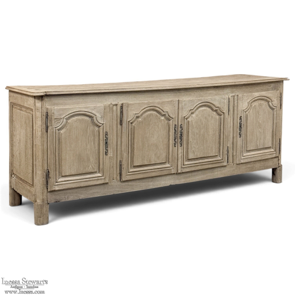 18th Century Country French Louis XIV Buffet in Stripped White Oak