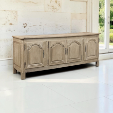 18th Century Country French Louis XIV Buffet in Stripped White Oak