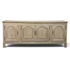 18th Century Country French Louis XIV Buffet in Stripped White Oak